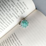 Серебряное кольцо Tiva с натуральным изумрудом 3.72ct, фианитами, вес изделия 5,87 гр (2162032) 17 размер