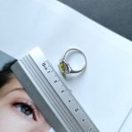 Серебряное кольцо Tiva с Натуральным зеленим кварцем 2.995ct, вес изделия 3,45 гр (2162049) 18.5 размер