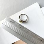 Серебряное кольцо Tiva с Натуральным зеленим кварцем 2.698ct, фианитами, вес изделия 3,11 гр (2162056) 17 размер