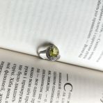 Серебряное кольцо Tiva с Натуральным зеленим кварцем 2.698ct, фианитами, вес изделия 3,11 гр (2162056) 17 размер