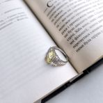 Серебряное кольцо Tiva с Натуральным зеленим кварцем 3.625ct, фианитами, вес изделия 3,79 гр (2162087) 18.5 размер