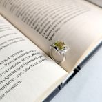 Серебряное кольцо Tiva с Натуральным зеленим кварцем 5.04ct, фианитами, вес изделия 5,11 гр (2162193) 17.5 размер