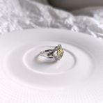 Серебряное кольцо Tiva с Натуральным зеленим кварцем 1.863ct, фианитами, вес изделия 3,24 гр (2162254) 18.5 размер