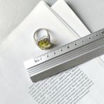 Серебряное кольцо Tiva с Натуральным зеленим кварцем 14.86ct, фианитами, вес изделия 8,17 гр (2162285) 18 размер