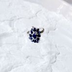 Серебряное кольцо Tiva с натуральным сапфиром 4.24ct, фианитами, вес изделия 4,73 гр (2162643) 18.5 размер