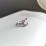 Серебряное кольцо Tiva с натуральным аметистом 7.193ct, вес изделия 5,42 гр (2163091) 18.5 размер