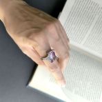 Серебряное кольцо Tiva с натуральным аметистом 7.193ct, вес изделия 5,42 гр (2163091) 18.5 размер