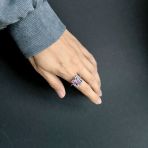 Серебряное кольцо Tiva с натуральным аметистом 4.838ct, вес изделия 5,19 гр (2163190) 18.5 размер