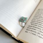 Серебряное кольцо Tiva с натуральным изумрудом 2.525ct, фианитами, вес изделия 4,14 гр (2163411) 18.5 размер