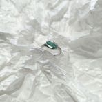 Серебряное кольцо Tiva с натуральным изумрудом 0.488ct, вес изделия 2,84 гр (2163626) 17.5 размер