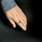 Серебряное кольцо Tiva с натуральным аметистом 3.593ct, вес изделия 2,9 гр (2163688) 17 размер