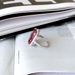 Серебряное кольцо Tiva с Султанит султанитом 15.32ct, вес изделия 7,23 гр (2163886) 17.5 размер