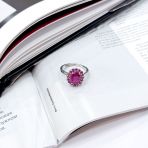 Серебряное кольцо Tiva с натуральным рубином 3.167ct, вес изделия 3,25 гр (2165064) 17 размер