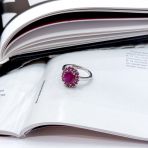 Серебряное кольцо Tiva с натуральным рубином 3.167ct, вес изделия 3,25 гр (2165064) 17 размер