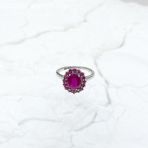 Серебряное кольцо Tiva с натуральным рубином 3.167ct, вес изделия 3,25 гр (2165064) 17 размер