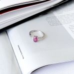 Серебряное кольцо Tiva с натуральным рубином 1.05ct, вес изделия 2,16 гр (2165118) 17.5 размер