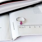 Серебряное кольцо Tiva с натуральным рубином 1.05ct, вес изделия 2,16 гр (2165118) 17.5 размер