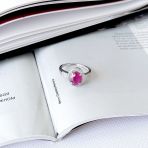 Серебряное кольцо Tiva с натуральным рубином 2.546ct, фианитами, вес изделия 3,06 гр (2165217) 17.5 размер