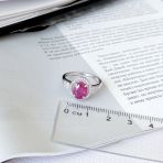 Серебряное кольцо Tiva с натуральным рубином 2.546ct, фианитами, вес изделия 3,06 гр (2165217) 17.5 размер