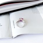 Серебряное кольцо Tiva с натуральным рубином 3.133ct, фианитами, вес изделия 3,17 гр (2165248) 17 размер