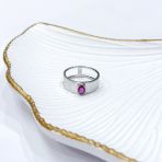 Серебряное кольцо Tiva с натуральным рубином 0.5ct, вес изделия 4,16 гр (2165262) 18 размер