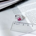 Серебряное кольцо Tiva с натуральным рубином 2.633ct, фианитами, вес изделия 3,14 гр (2165316) 18.5 размер