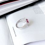 Серебряное кольцо Tiva с натуральным рубином 2.633ct, фианитами, вес изделия 3,14 гр (2165316) 18.5 размер