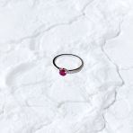 Серебряное кольцо Tiva с натуральным рубином 0.891ct, фианитами, вес изделия 1,83 гр (2165330) 17 размер