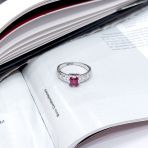 Серебряное кольцо Tiva с натуральным рубином 0.883ct, вес изделия 2,68 гр (2165590) 17 размер