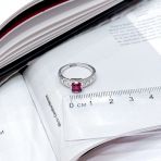 Серебряное кольцо Tiva с натуральным рубином 0.883ct, вес изделия 2,68 гр (2165590) 17 размер