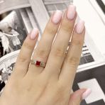 Серебряное кольцо Tiva с натуральным рубином 0.883ct, вес изделия 2,68 гр (2165590) 17 размер