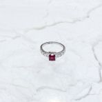 Серебряное кольцо Tiva с натуральным рубином 0.883ct, вес изделия 2,68 гр (2165590) 17 размер