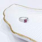 Серебряное кольцо Tiva с натуральным рубином 0.883ct, вес изделия 2,68 гр (2165590) 17 размер