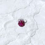 Серебряное кольцо Tiva с натуральным рубином 4.895ct, фианитами, вес изделия 5,95 гр (2165637) 18.5 размер