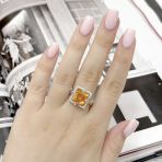 Серебряное кольцо Tiva с Натуральным золотим кварцем 4.735ct, фианитами, вес изделия 5,01 гр (2165729) 18.5 размер