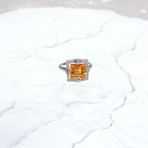 Серебряное кольцо Tiva с Натуральным золотим кварцем 4.735ct, фианитами, вес изделия 4,99 гр (2165729) 17.5 размер