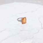 Серебряное кольцо Tiva с Натуральным золотим кварцем 7.153ct, фианитами, вес изделия 5,57 гр (2165767) 18.5 размер