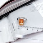 Серебряное кольцо Tiva с Натуральным золотим кварцем 7.153ct, фианитами, вес изделия 5,57 гр (2165767) 18.5 размер