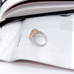 Серебряное кольцо Tiva с Натуральным золотим кварцем 7.153ct, фианитами, вес изделия 5,57 гр (2165767) 18.5 размер