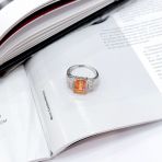 Серебряное кольцо Tiva с Натуральным золотим кварцем 3.657ct, фианитами, вес изделия 3,68 гр (2165828) 17.5 размер