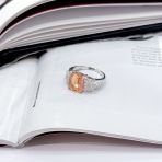 Серебряное кольцо Tiva с Натуральным золотим кварцем 3.657ct, фианитами, вес изделия 3,68 гр (2165828) 17.5 размер