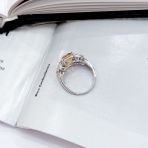 Серебряное кольцо Tiva с Натуральным золотим кварцем 3.657ct, фианитами, вес изделия 3,68 гр (2165828) 17.5 размер