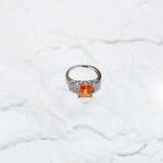 Серебряное кольцо Tiva с Натуральным золотим кварцем 3.657ct, фианитами, вес изделия 3,68 гр (2165828) 17.5 размер