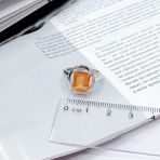 Серебряное кольцо Tiva с Натуральным золотим кварцем 3.388ct, вес изделия 3,92 гр (2165842) 17.5 размер