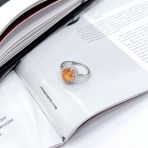 Серебряное кольцо Tiva с Натуральным золотим кварцем 2.973ct, фианитами, вес изделия 3,46 гр (2165866) 17 размер