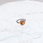 Серебряное кольцо Tiva с Натуральным золотим кварцем 2.973ct, фианитами, вес изделия 3,46 гр (2165866) 17 размер