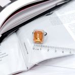 Серебряное кольцо Tiva с Натуральным золотим кварцем 15.478ct, фианитами, вес изделия 8,47 гр (2165880) 18 размер