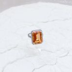 Серебряное кольцо Tiva с Натуральным золотим кварцем 15.478ct, фианитами, вес изделия 8,47 гр (2165880) 18 размер