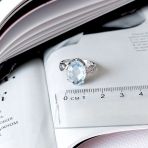 Серебряное кольцо Tiva с натуральным топазом 6.437ct, вес изделия 5,18 гр (2165958) 17.5 размер