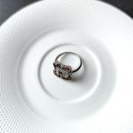 Серебряное кольцо Tiva с натуральным гранатом 3.11ct, вес изделия 4,24 гр (2166238) 18.5 размер